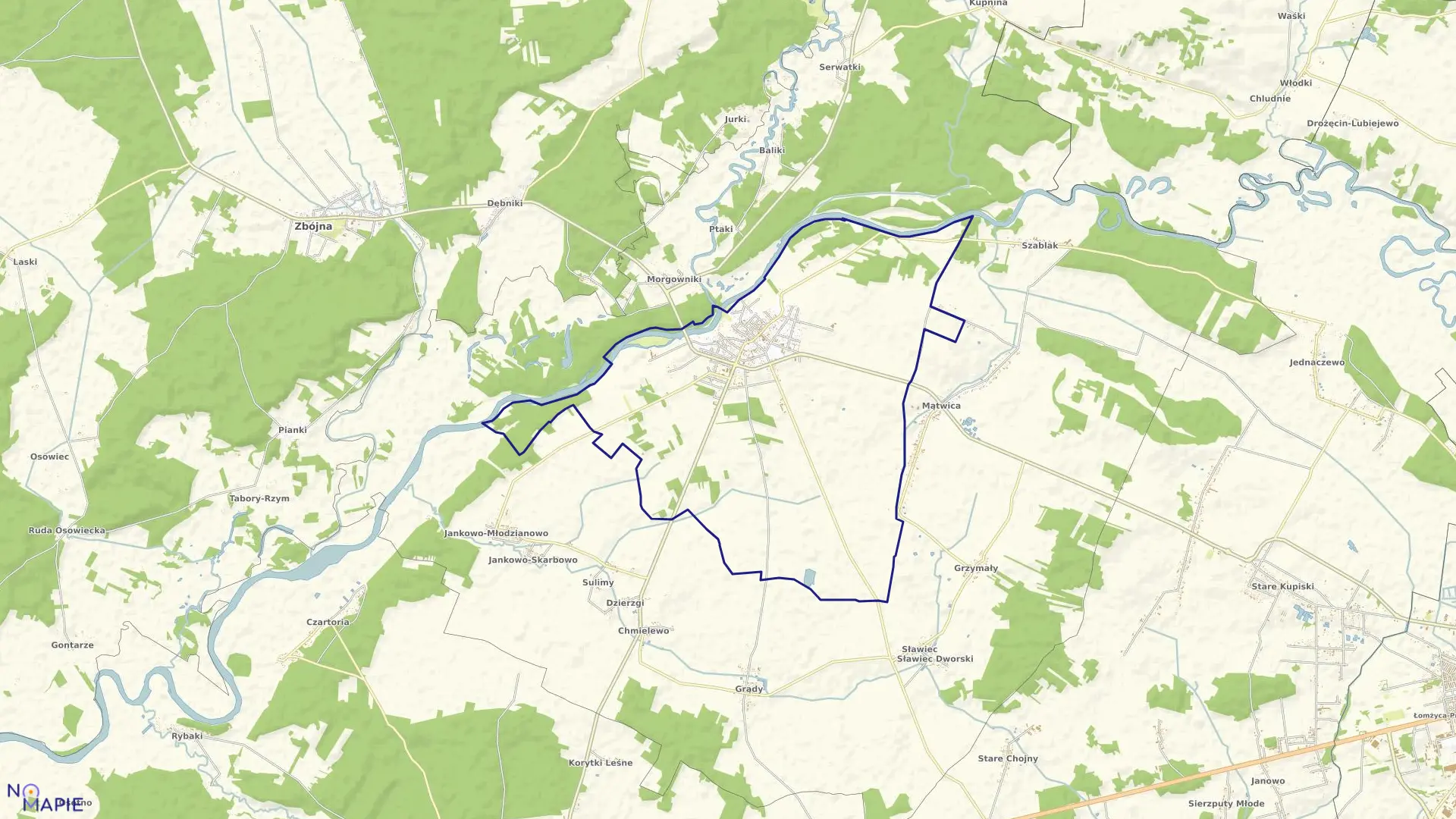 Mapa obrębu Nowogród w gminie Nowogród